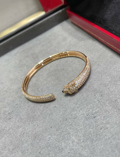 [Polaidi Jewelry]PANTHERE FULL DIAMOND OPEN BRACELET
