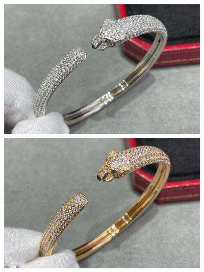 [Polaidi Jewelry]PANTHERE FULL DIAMOND OPEN BRACELET