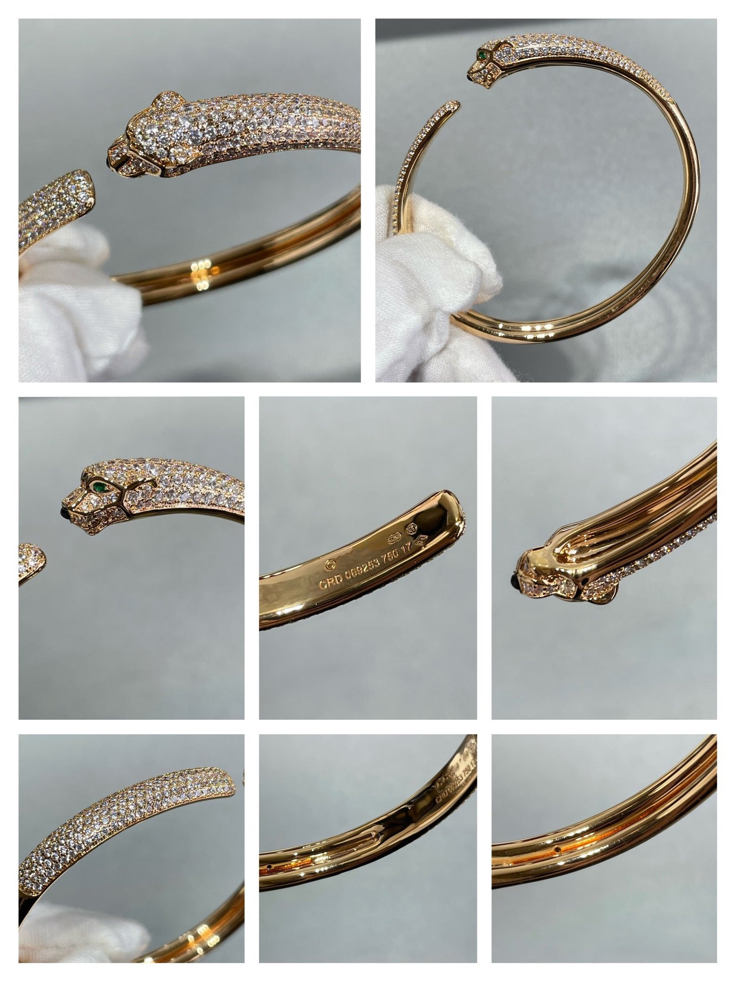[：Polaidi Jewelry]PANTHERE FULL DIAMOND OPEN BRACELET