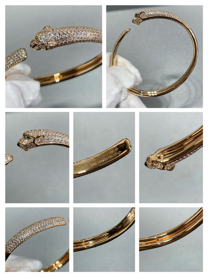 [：Polaidi Jewelry]PANTHERE FULL DIAMOND OPEN BRACELET