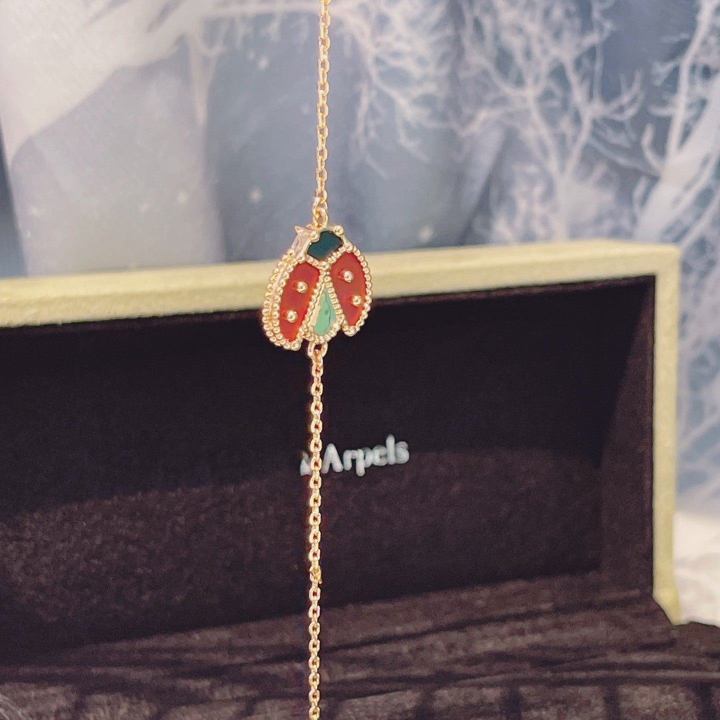 [：Polaidi Jewelry]LUCKY SPRING 1 MOTIF PINK GOLD BRACELET