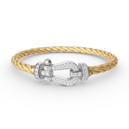 [Polaidi Jewelry]FORCE LARGE HORSESHOE FULL DIAMOND BRACELET SILVER