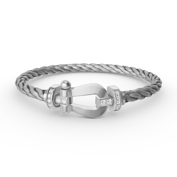 [Polaidi Jewelry]FORCE LARGE HORSESHOE HALF DIAMOND BRACELET SILVER