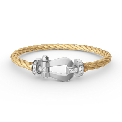 [：Polaidi Jewelry]FORCE LARGE HORSESHOE HALF DIAMOND BRACELET SILVER