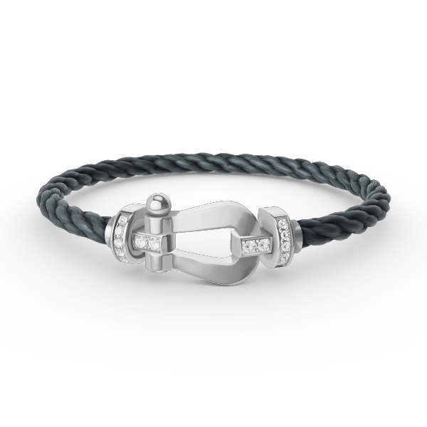 [Polaidi Jewelry]FORCE LARGE HORSESHOE HALF DIAMOND BRACELET SILVER