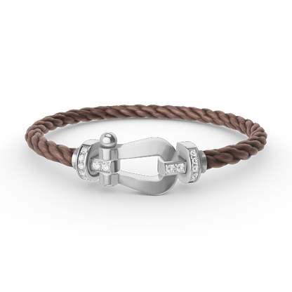 [：Polaidi Jewelry]FORCE LARGE HORSESHOE HALF DIAMOND BRACELET SILVER
