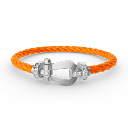 [Polaidi Jewelry]FORCE LARGE HORSESHOE HALF DIAMOND BRACELET SILVER