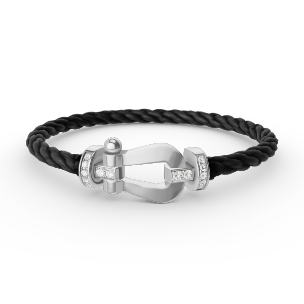 [Polaidi Jewelry]FORCE LARGE HORSESHOE HALF DIAMOND BRACELET SILVER