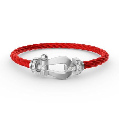 [Polaidi Jewelry]FORCE LARGE HORSESHOE HALF DIAMOND BRACELET SILVER