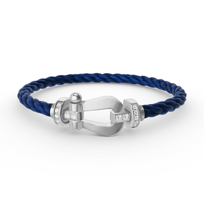 [：Polaidi Jewelry]FORCE LARGE HORSESHOE HALF DIAMOND BRACELET SILVER