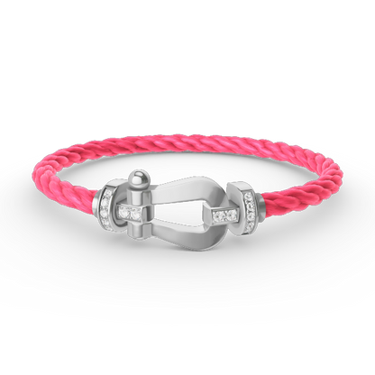 [：Polaidi Jewelry]FORCE LARGE HORSESHOE HALF DIAMOND BRACELET SILVER