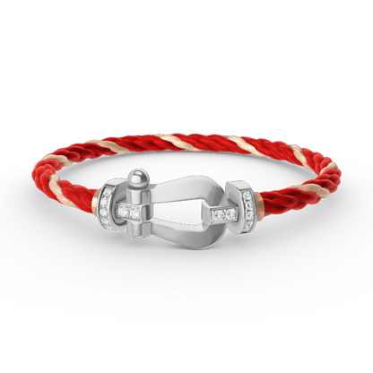 [：Polaidi Jewelry]FORCE LARGE HORSESHOE HALF DIAMOND BRACELET SILVER