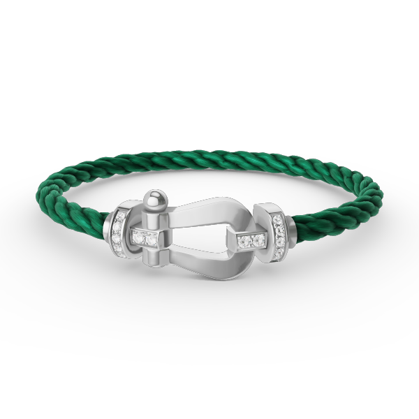 [Polaidi Jewelry]FORCE LARGE HORSESHOE HALF DIAMOND BRACELET SILVER