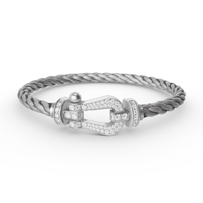 [Polaidi Jewelry]FORCE LARGE HORSESHOE FULL DIAMOND BRACELET SILVER