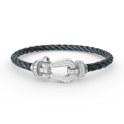 [Polaidi Jewelry]FORCE LARGE HORSESHOE FULL DIAMOND BRACELET SILVER