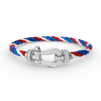 [：Polaidi Jewelry]FORCE LARGE HORSESHOE FULL DIAMOND BRACELET SILVER