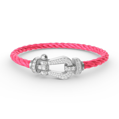 [Polaidi Jewelry]FORCE LARGE HORSESHOE FULL DIAMOND BRACELET SILVER