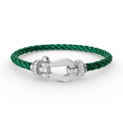 [Polaidi Jewelry]FORCE LARGE HORSESHOE FULL DIAMOND BRACELET SILVER