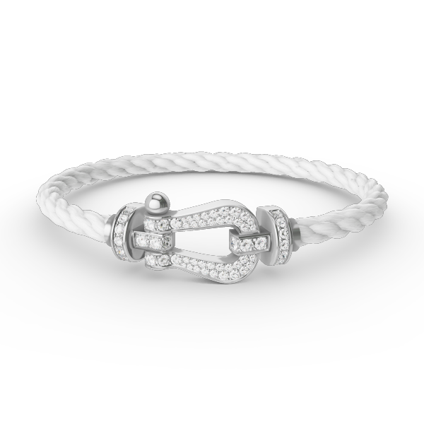[Polaidi Jewelry]FORCE LARGE HORSESHOE FULL DIAMOND BRACELET SILVER
