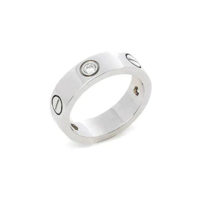 [Polaidi Jewelry]LOVE RING 5.5MM 3 DIAMONDS SILVER