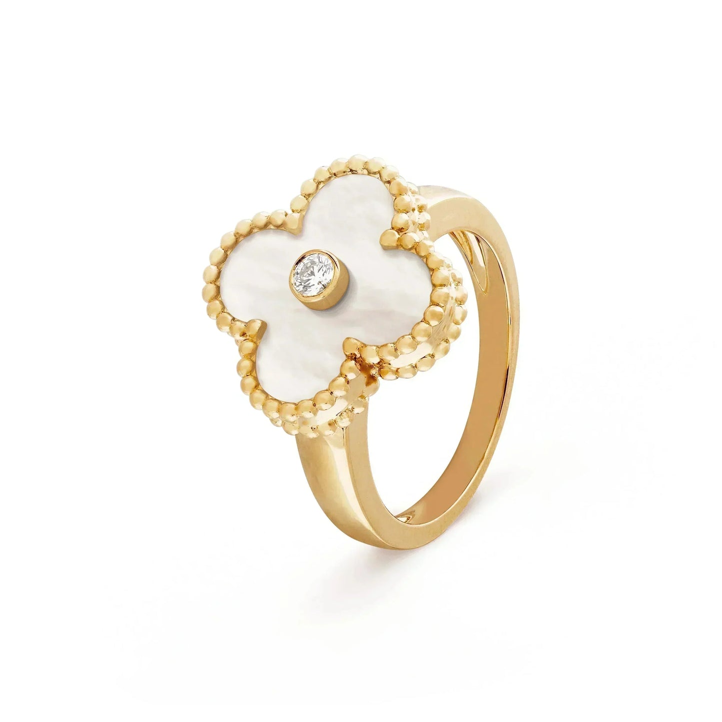 [Polaidi Jewelry]CLOVER PINK MOP RING GOLD DIAMOND