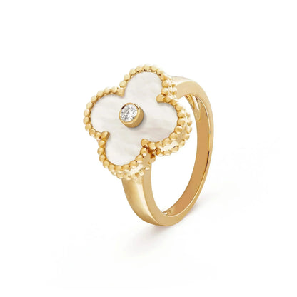 [Polaidi Jewelry]CLOVER PINK MOP RING GOLD DIAMOND